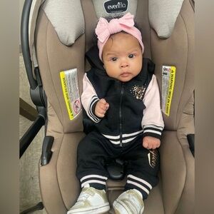 True Religion Baby Girl Pink & Black Set